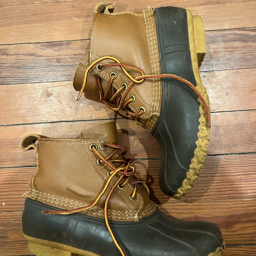 L.L. Bean Women's Brown and Black vintage duck boots